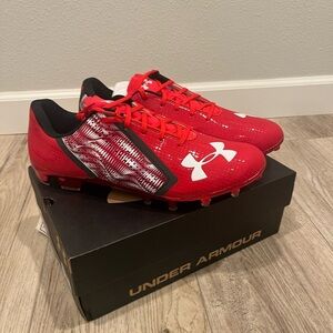 Under Armour 4D Foam Red and Black Adult Cleats , Size 15
